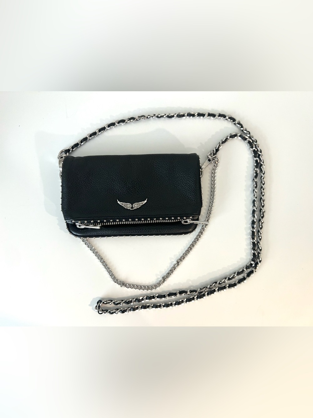 Zadig & Voltaire Black Leather Chain-Detail Crossbody